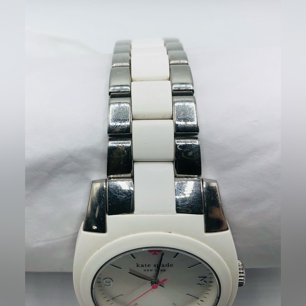 Kate Spade New York Ladies 2-Tone Skyline White Stainless Rubber Watch 1YRU0165 - Picture 2 of 16